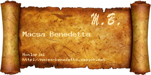 Macsa Benedetta névjegykártya